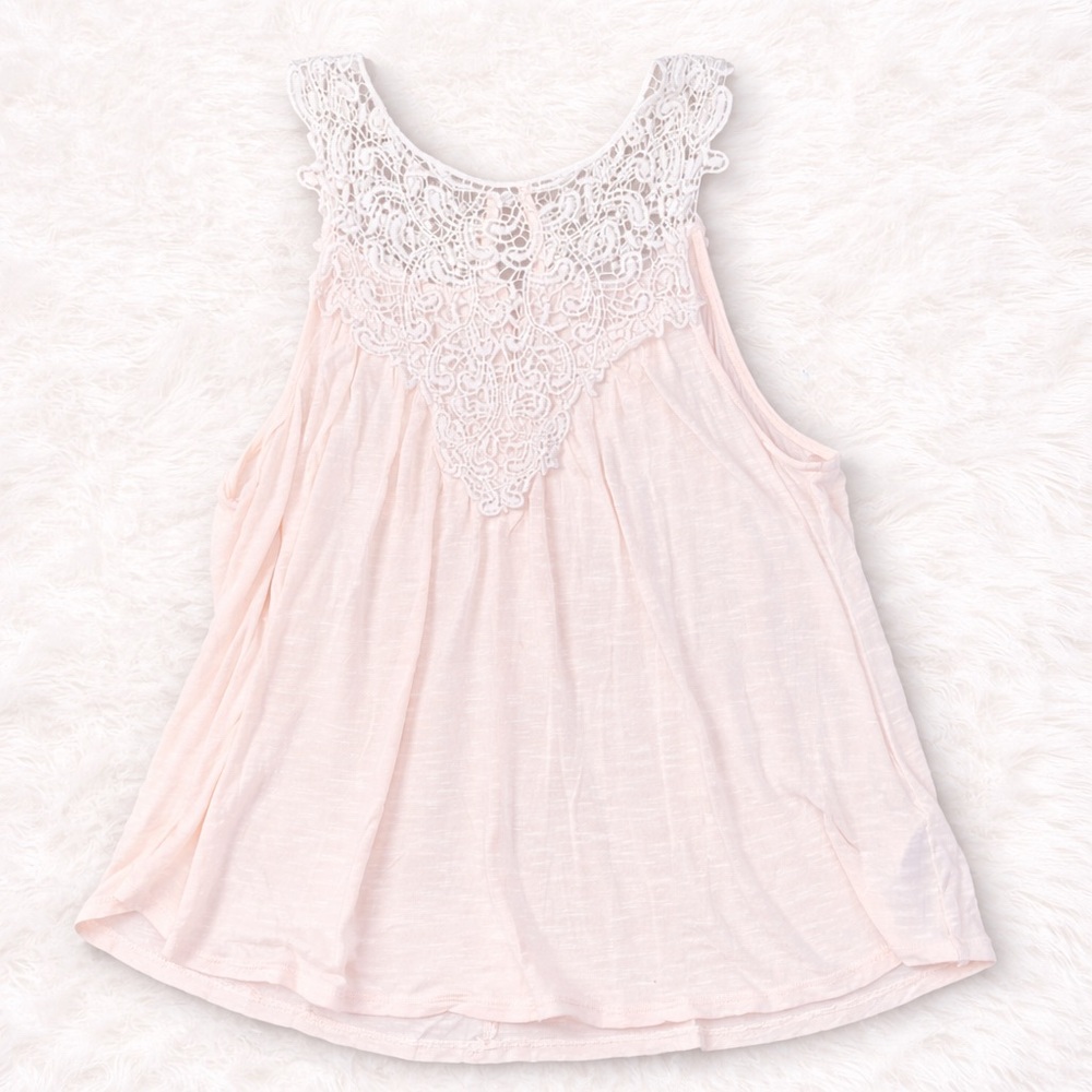 Forever 21 Cream Lace Tank Top XS Boho Crochet Flowy